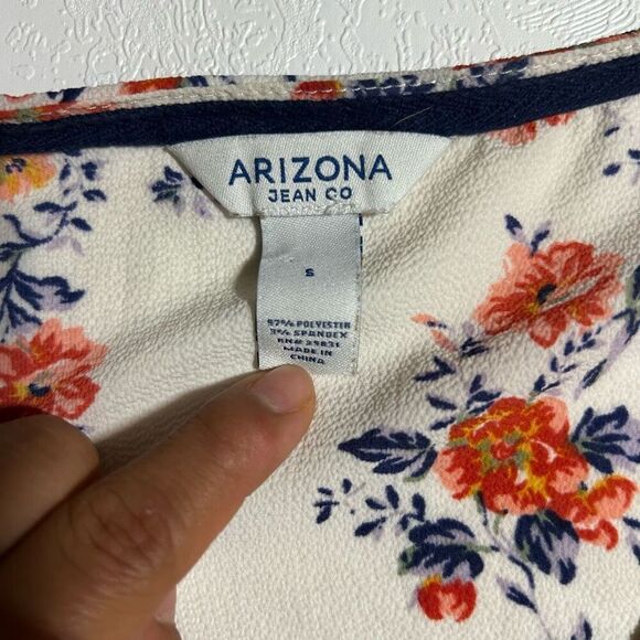 Arizona Floral Button Down Tie-Front Blouse | Size S - Picture 3 of 6